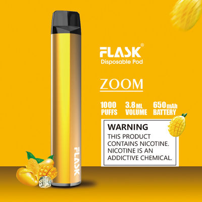 Stylo jetable mince de vaporisateur de cosse de la batterie 1000puffs approuvé par le FDA