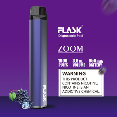 Stylo jetable mince de vaporisateur de cosse de la batterie 1000puffs approuvé par le FDA