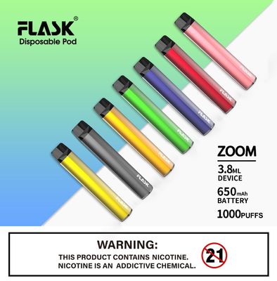 Stylo jetable mince de vaporisateur de cosse de la batterie 1000puffs approuvé par le FDA
