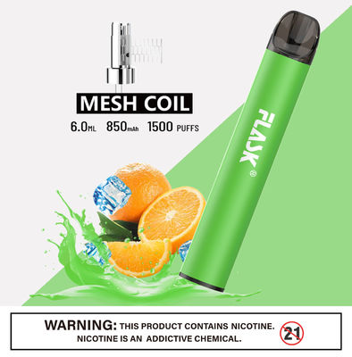 304 sel Nic Devices With Mesh Coil d'acier inoxydable Ecig 1500puffs Smok