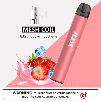 304 sel Nic Devices With Mesh Coil d'acier inoxydable Ecig 1500puffs Smok