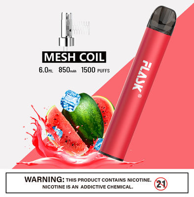 304 sel Nic Devices With Mesh Coil d'acier inoxydable Ecig 1500puffs Smok