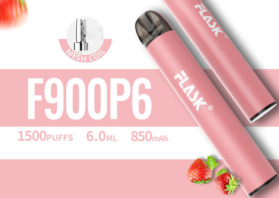 dispositif jetable de cosse de 6.0ml Vape, stylo jetable de 1500puffs Vape