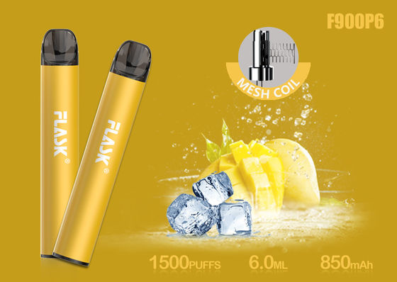 Cartouche en verre d'huile de Nicosalt 5% 1500puffs 6.0ml avec Mesh Coil