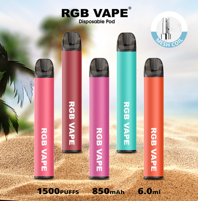 RGBvape SS304 Ecig 1500 dispositifs jetables de vape de souffle avec Mesh Coil