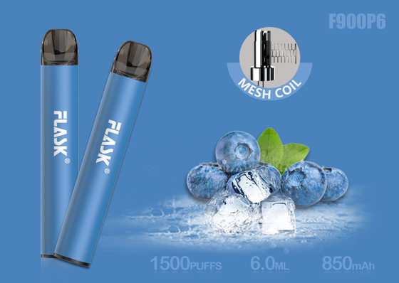 Liquide jetable du dispositif 6.0ml E de cosse du souffle 850mAh Vape d'ODM 1500 d'OEM