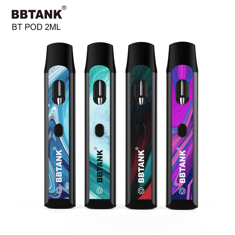 cosse jetable de vape du bouton 2ml préchauffer la cartouche en céramique de bobine pour le thc du delta 8